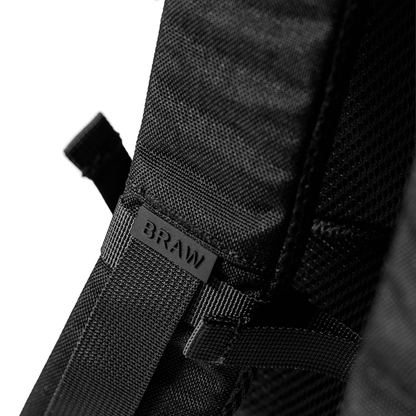 Strap webbing detail with BRAW branding on the black Explorer 2