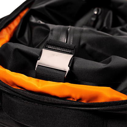 ClipPod vacuum compression bag clipping into its mount inside the Explorer 2